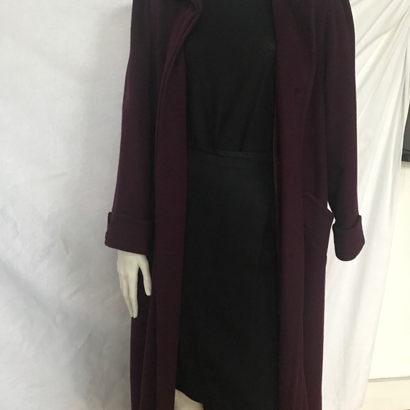 Searle Wool Coat LONG Flowing Full Length NEW! Berry 4 Small RARE UNIQUE STAPLE - Picture 2 of 8